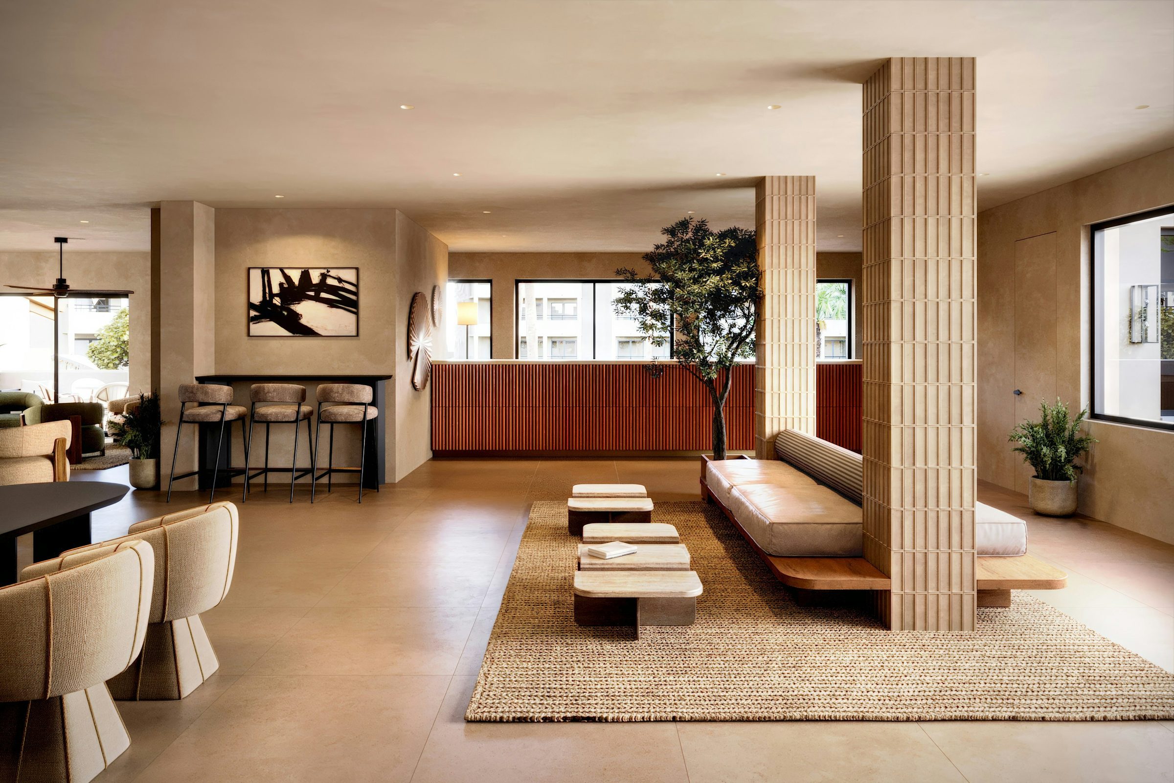 Hotel lobby with lounge and reception. Photo: Maverick Frame / Unsplash